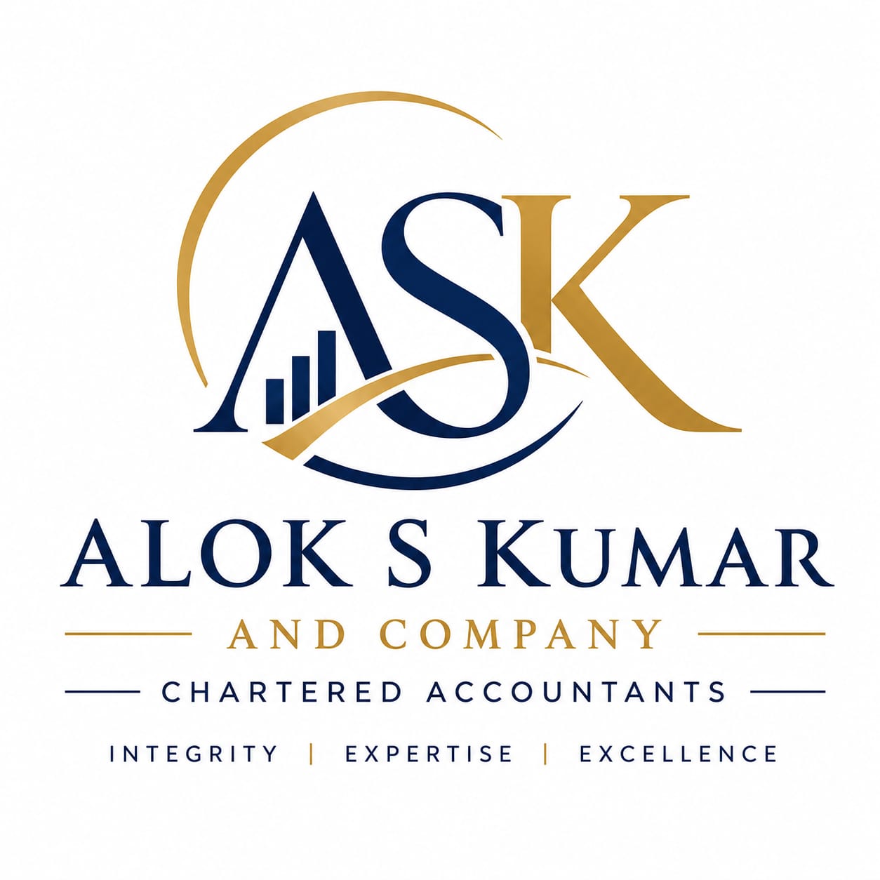 Alok S Kumar and Company Chartered Accountants Logo
